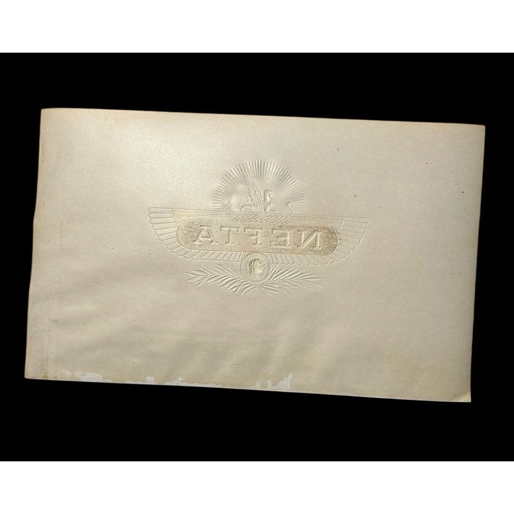 Nefta Original Cigar Label Circa 1900's Embossed Rare